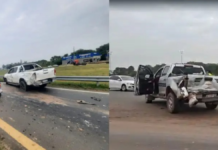 Choque múltiple: cuatro vehículos colisionaron en la rotonda de rutas 11 y 16